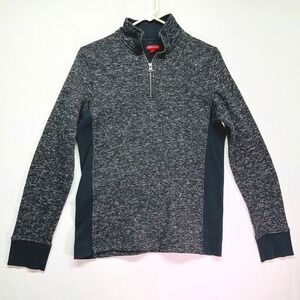 Merona Kids Youth Charcoal Grey‎ Marled Quarter Zip Pullover Sweater Mock Neck S
